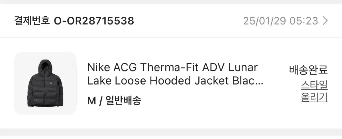 나이키 24FW acg 루나레이크 패딩 M 사이즈